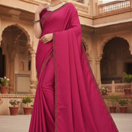 Synthetic Matching Saree with Without Blouse for Premium Ethnic and Traditional Wear | PARA-KAJAL