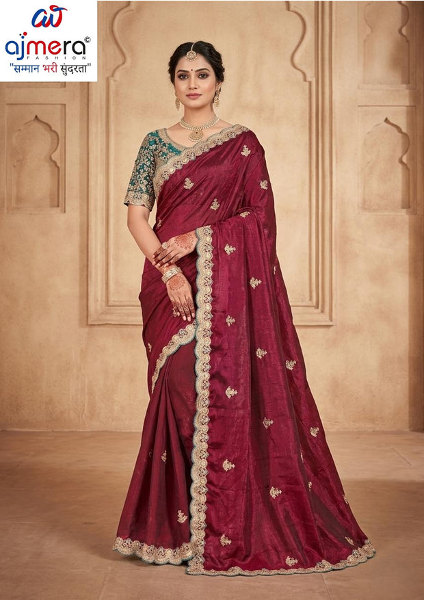 Ladies Matching Saree with Blouse Piece for Premium Ethnic and Traditional Wear | CDM-CROREPATI