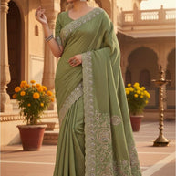 Synthetic Matching Saree with Blouse Piece for Premium Ethnic and Traditional Wear | SBV-HD-0446