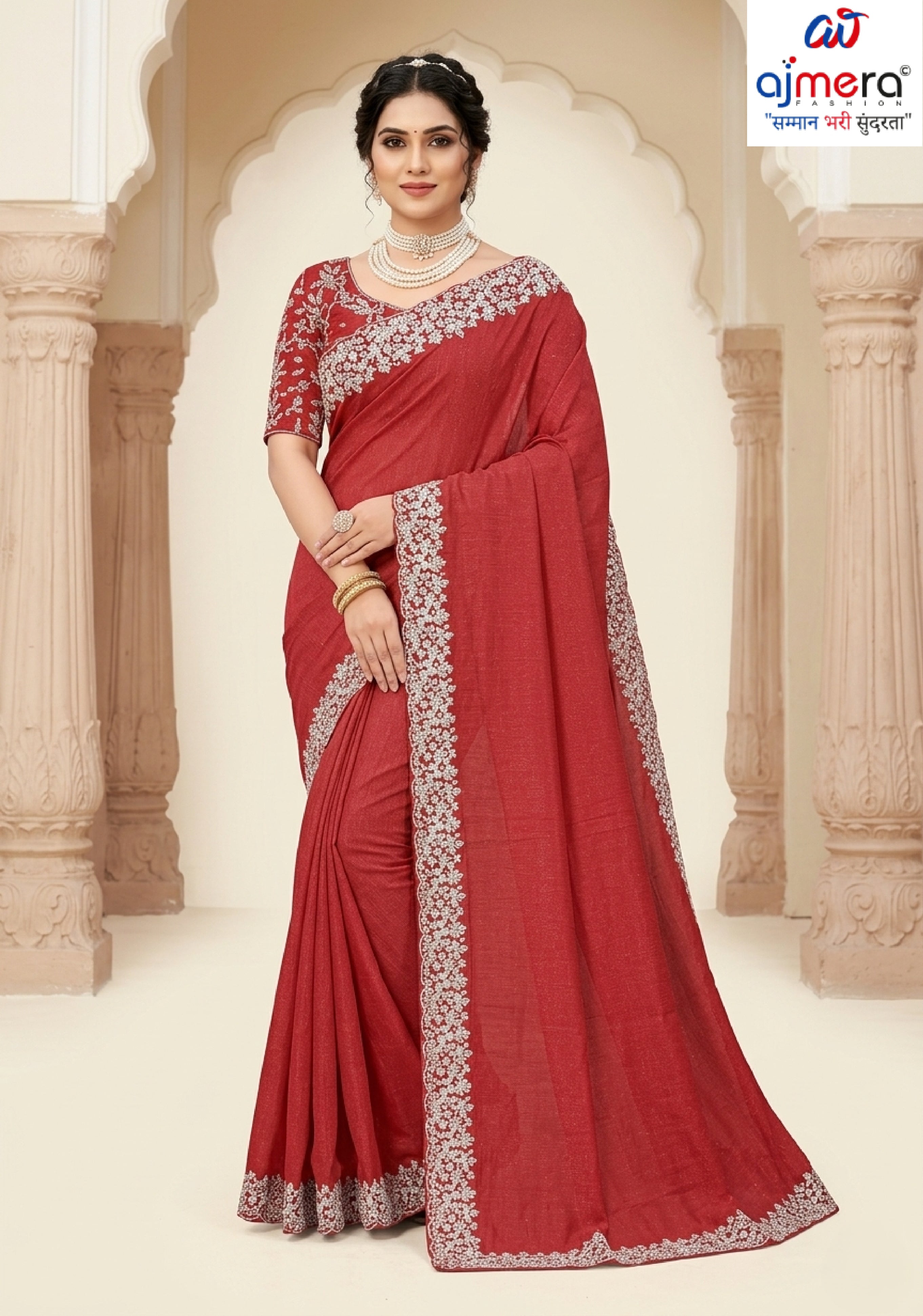 Matching Saree with Blouse Piece for Premium Ethnic and Traditional Wear | MKM-RASHMI