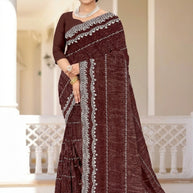 Dyed Fancy Matching Saree with Blouse Piece for Premium Ethnic and Traditional Wear | MKM-NYKAA
