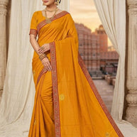 Embroidered Fancy Saree with Without Blouse for Premium Ethnic and Traditional Wear | MTE-DULHANIYA