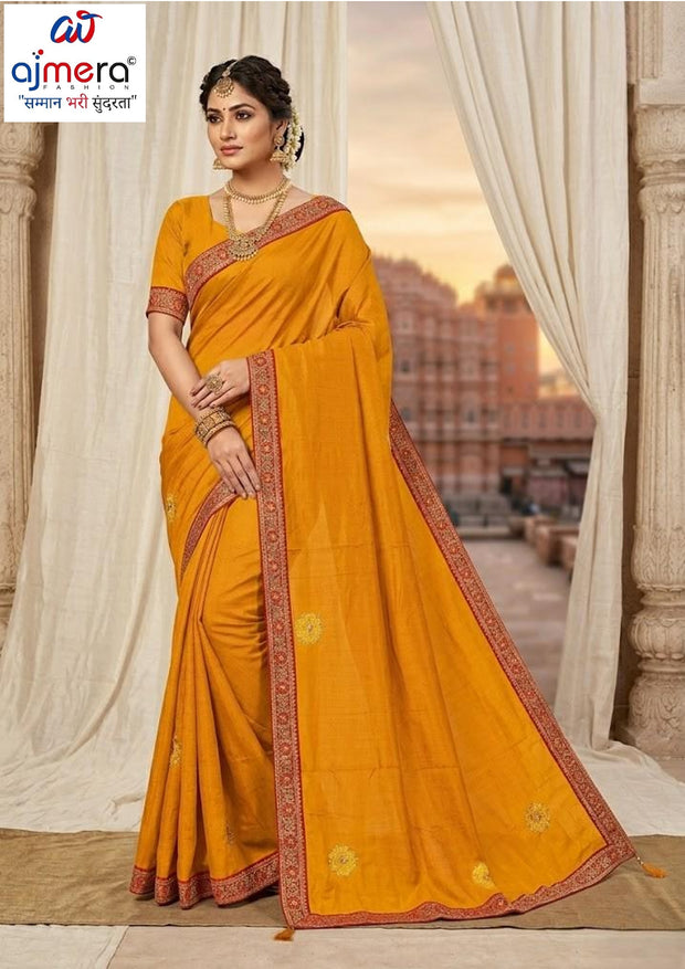 Embroidered Fancy Saree with Without Blouse for Premium Ethnic and Traditional Wear | MTE-DULHANIYA