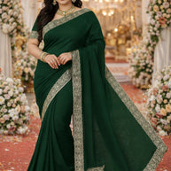 Ladies Matching Saree with Blouse Piece for Premium Ethnic and Traditional Wear | SMM-8670