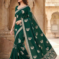 Synthetic Matching Saree with Blouse Piece for Premium Ethnic and Traditional Wear | RT-NIVIA-A