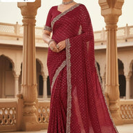 Dyed Saree with Blouse Piece for Premium Ethnic and Traditional Wear | MTE-KAVITA FASHION