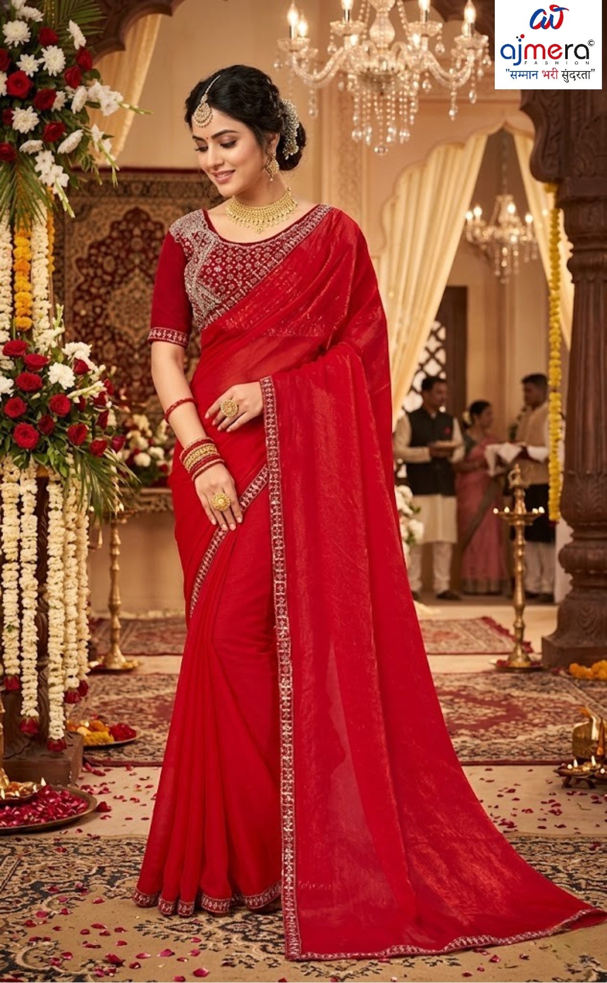 Ethnic Matching Saree with Blouse Piece for Premium Ethnic and Traditional Wear | KPS-JANVIKA