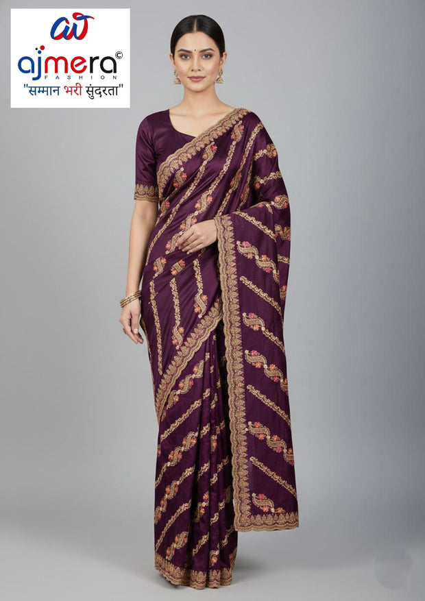 Embroidered Fancy Saree with Blouse Piece for Premium Ethnic and Traditional Wear | SBV-HD-0488