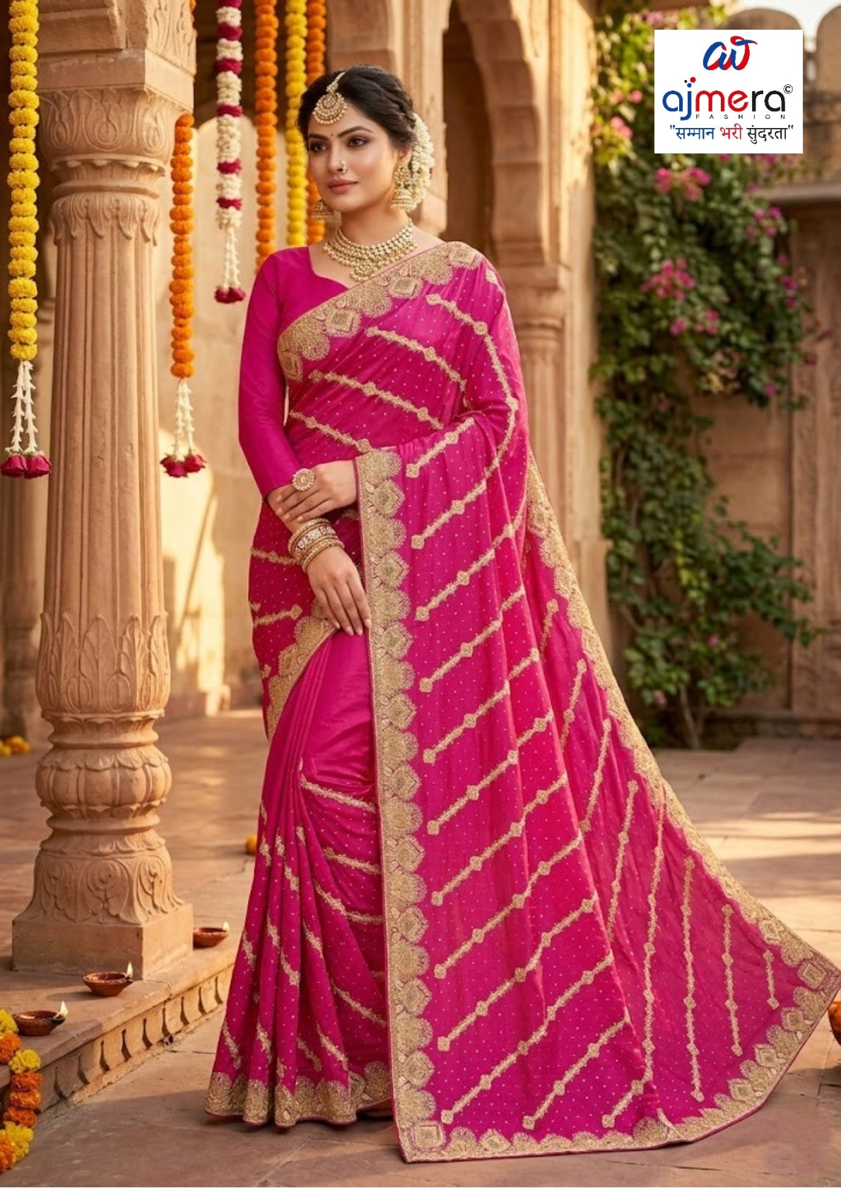 Designer Matching Saree with Blouse Piece for Premium Ethnic and Traditional Wear | VKM-IDEAL