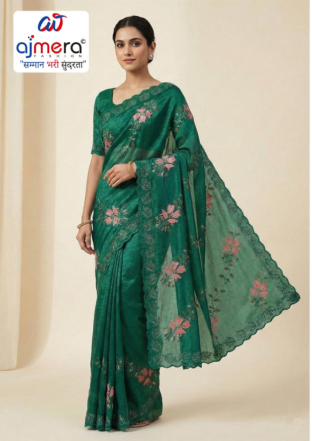 Embroidered Fancy Saree with Blouse Piece for Premium Ethnic and Traditional Wear | SBV-HD-0312