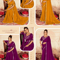 Dyed Fancy Matching Saree with Blouse Piece for Premium Ethnic and Traditional Wear | KPS-KAREENA