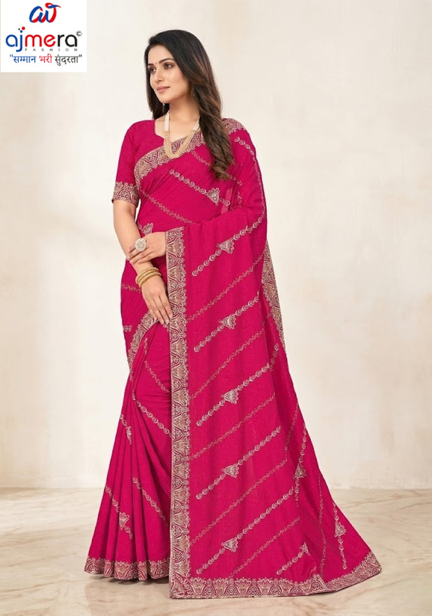 Matching Saree with Blouse Piece for Premium Ethnic and Traditional Wear | VKM-WILD FIRE