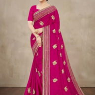 Dyed Fancy Matching Saree with Blouse Piece for Premium Ethnic and Traditional Wear | VKM-TOP GUN