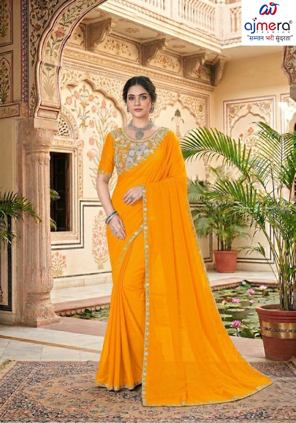 Embroidered Fancy Saree with Blouse Piece for Premium Ethnic and Traditional Wear | KPS-BABY JOHN
