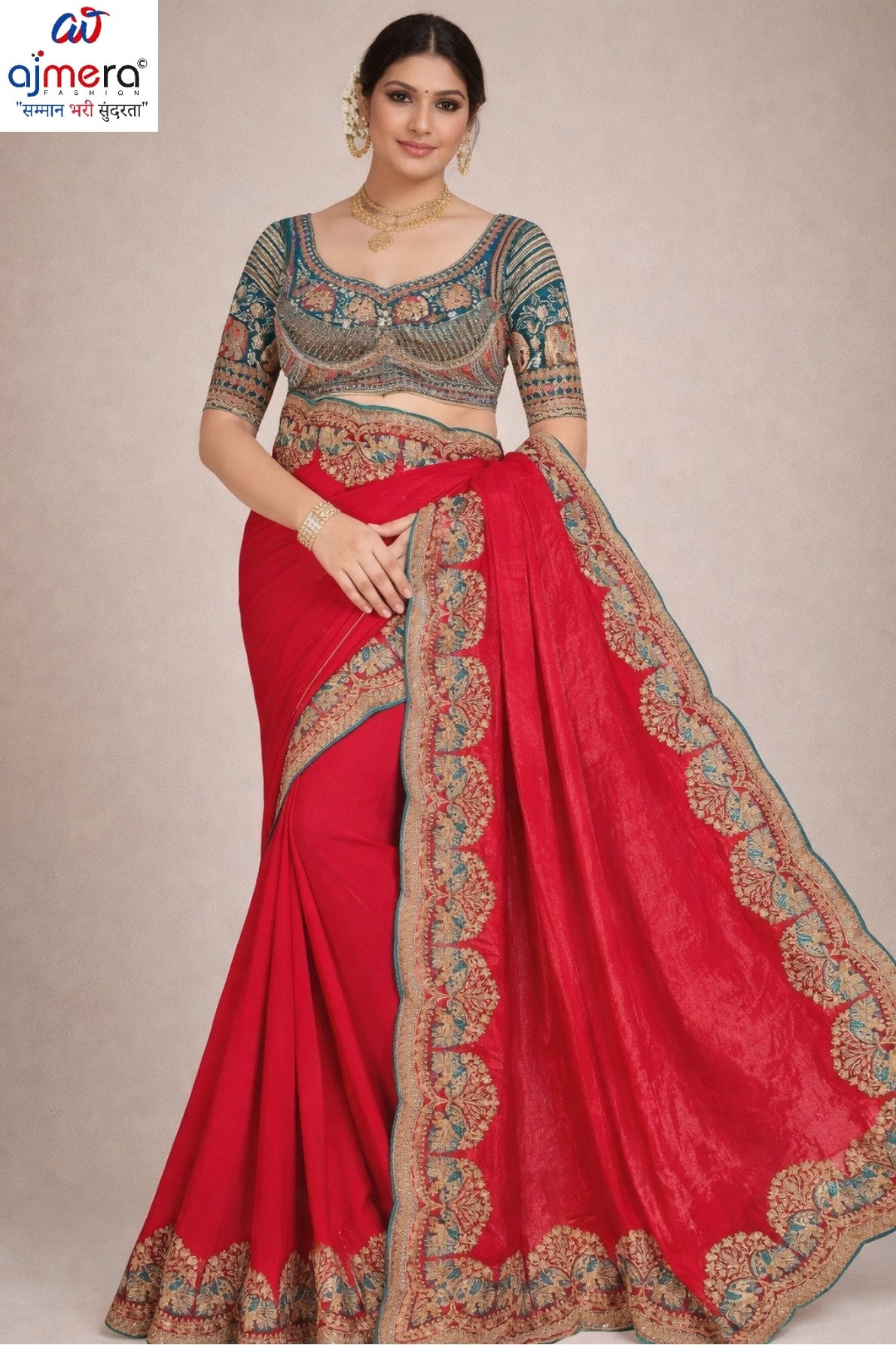 Printed Matching Saree with Blouse Piece for Premium Ethnic and Traditional Wear | CDM-DEVKI