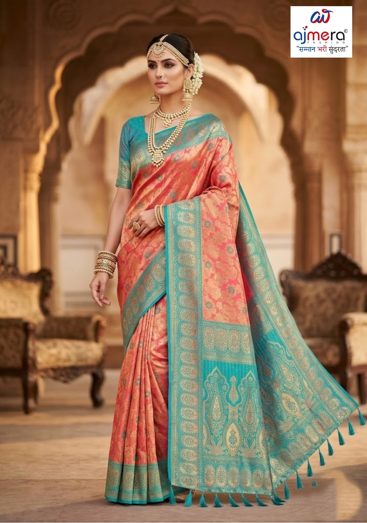 Embroidered Fancy Saree with Blouse Piece for Premium Ethnic and Traditional Wear | RAL-LAKE CITY