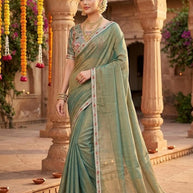 Printed Matching Saree with Blouse Piece for Premium Ethnic and Traditional Wear | KPS-TENDULKAR