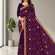 Dyed Fancy Matching Saree with Blouse Piece for Premium Ethnic and Traditional Wear | PHL-PUNJABI KUDI