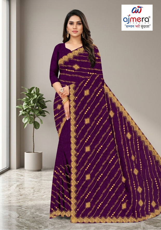Dyed Fancy Matching Saree with Blouse Piece for Premium Ethnic and Traditional Wear | PHL-PUNJABI KUDI