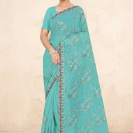 Ethnic Matching Saree with Blouse Piece for Premium Ethnic and Traditional Wear | MTE-GARDEN PEACOCK