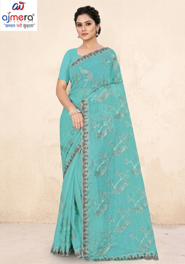 Ethnic Matching Saree with Blouse Piece for Premium Ethnic and Traditional Wear | MTE-GARDEN PEACOCK