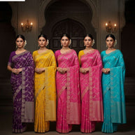 Synthetic Matching Saree with Blouse Piece for Premium Ethnic and Traditional Wear | SBV-HD-0349