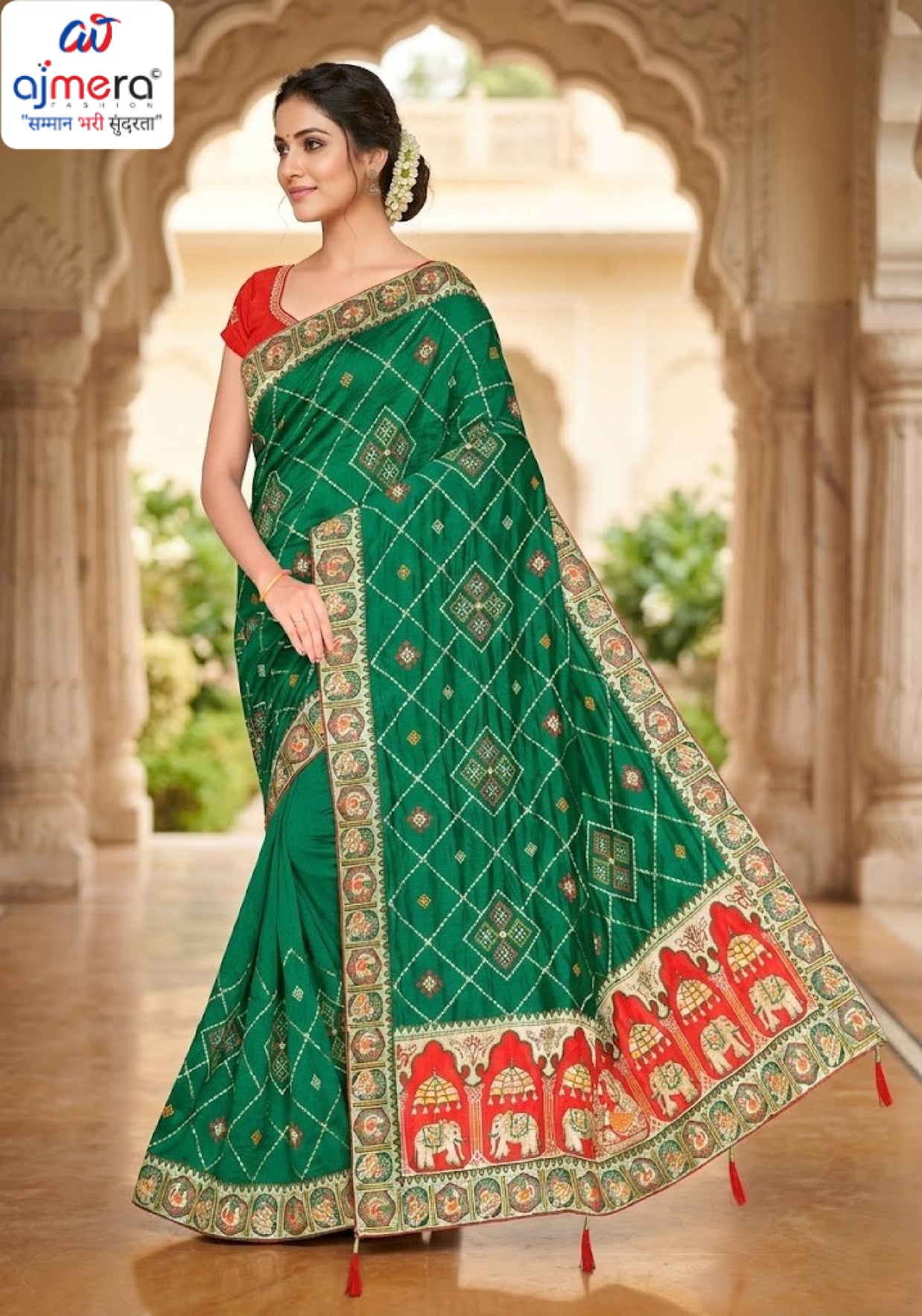 Synthetic Matching Saree with Blouse Piece for Premium Ethnic and Traditional Wear | BSP-PANCHKULA