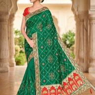 Synthetic Matching Saree with Blouse Piece for Premium Ethnic and Traditional Wear | BSP-PANCHKULA