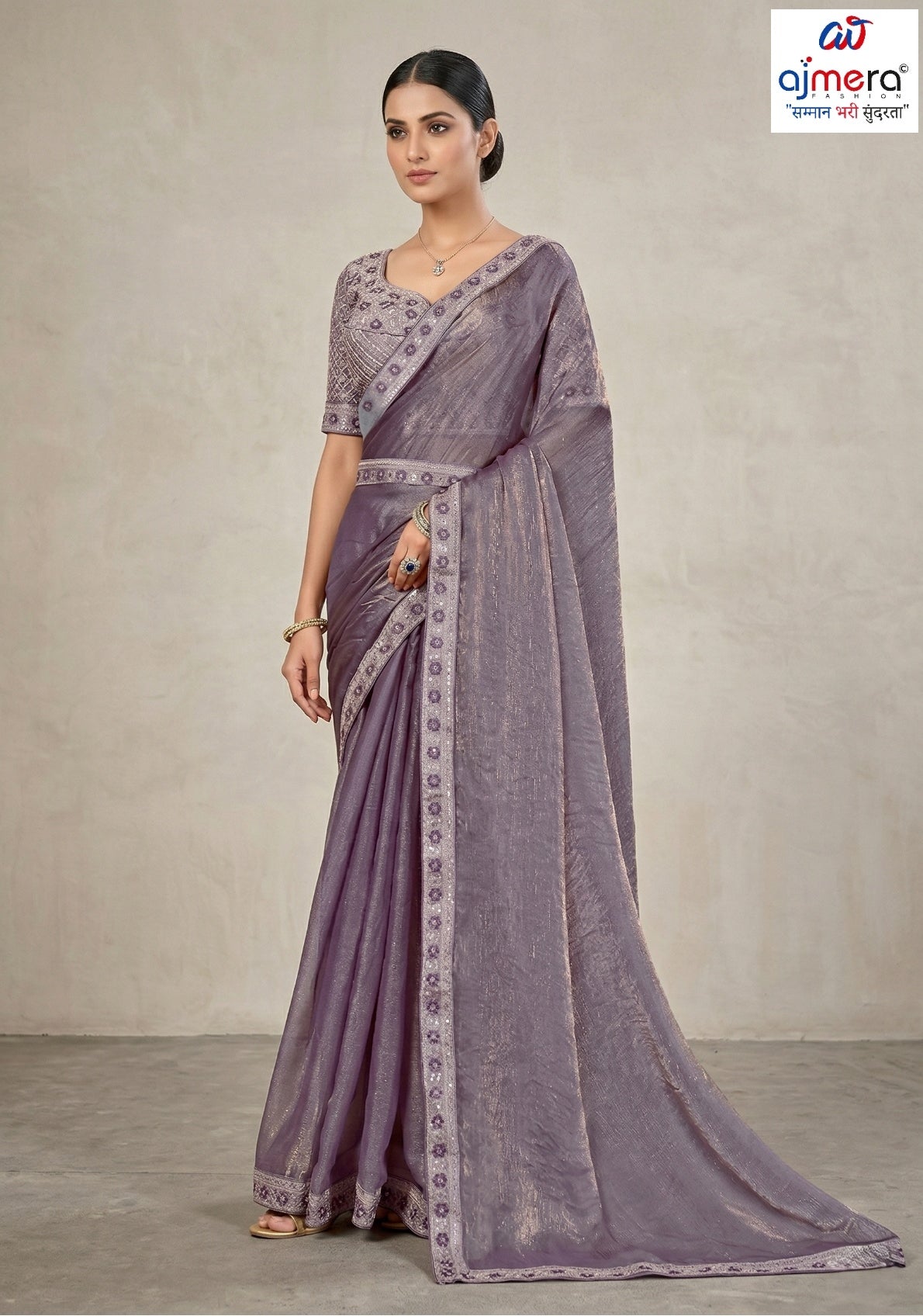 Party Wear Matching Saree with Blouse Piece for Premium Ethnic and Traditional Wear | KPS-MOTOROLA