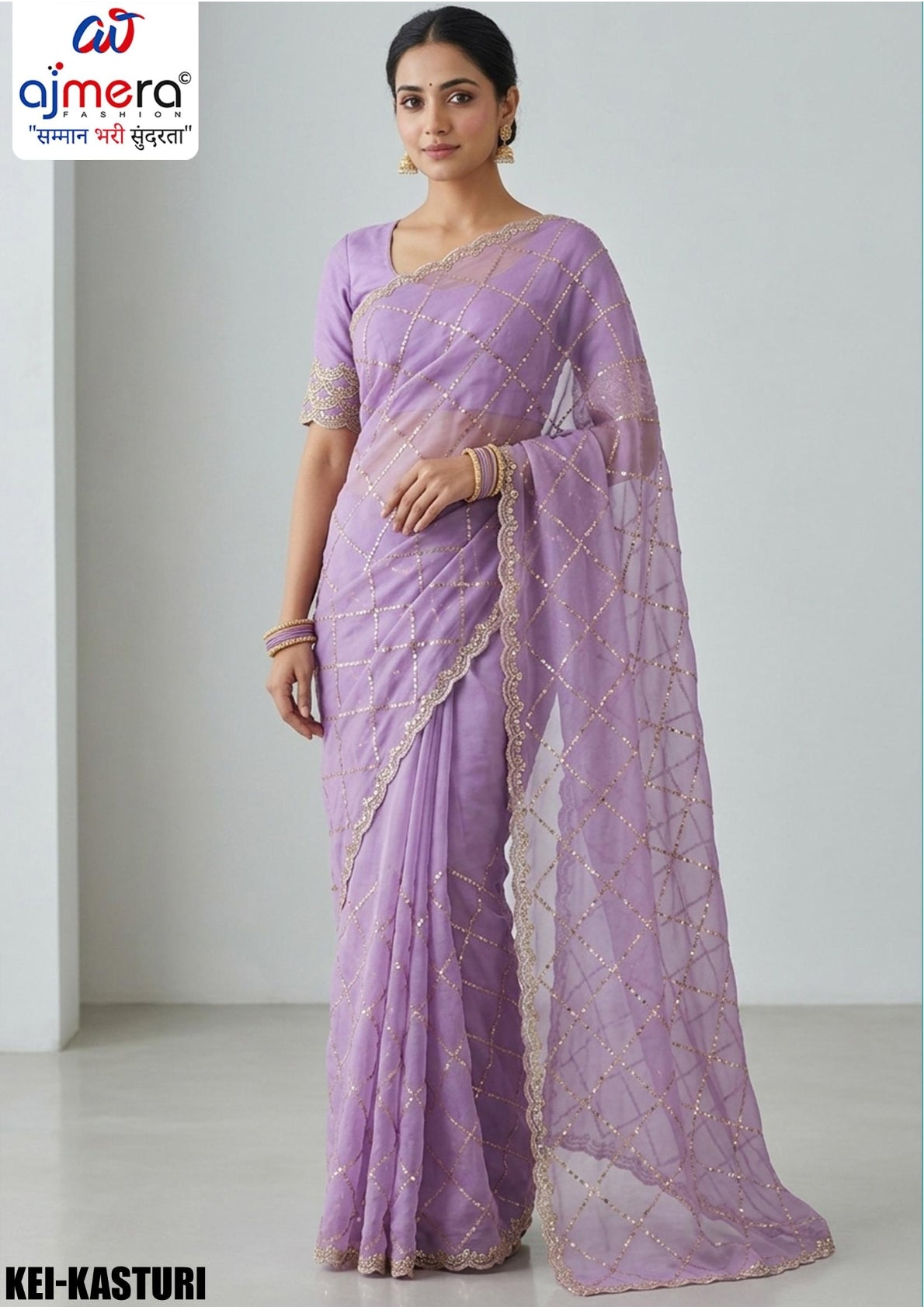 Ethnic Matching Saree with Blouse Piece for Premium Ethnic and Traditional Wear | KEI-KASTURI