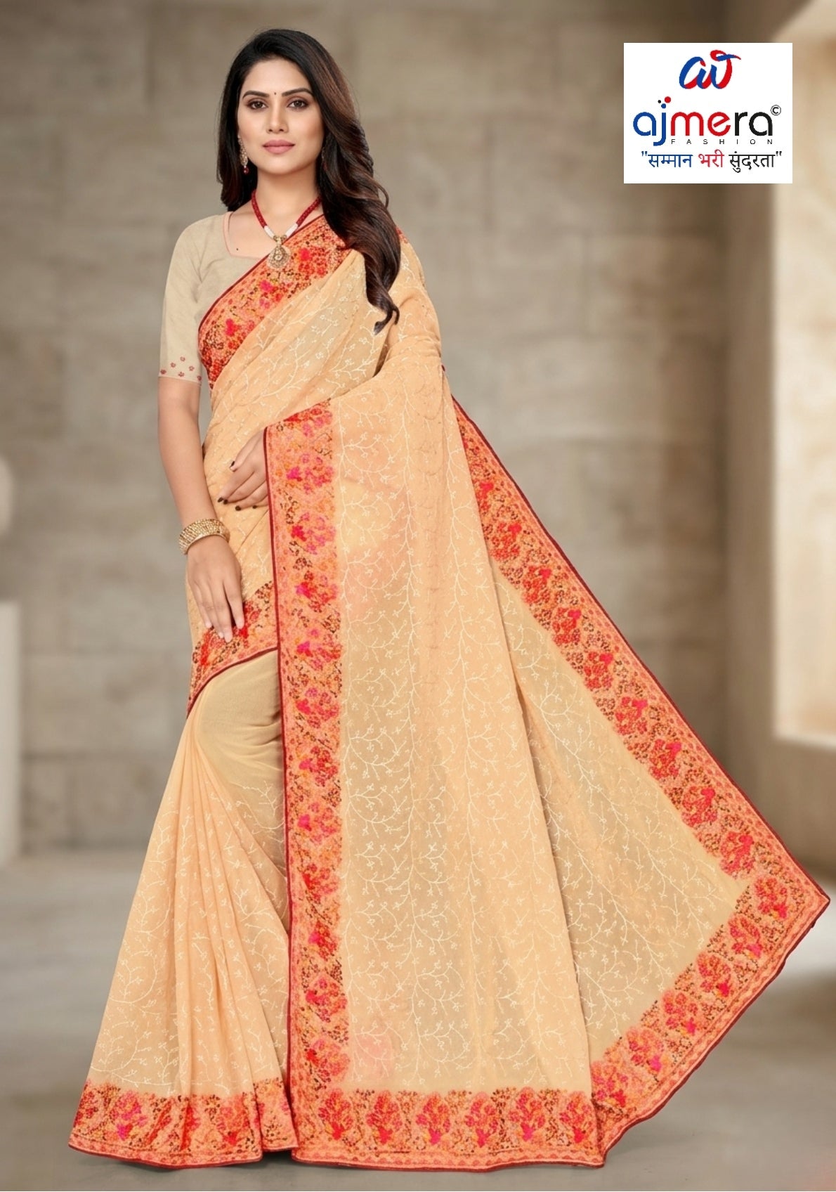 Ladies Matching Saree with Blouse Piece for Premium Ethnic and Traditional Wear | VNE-2869