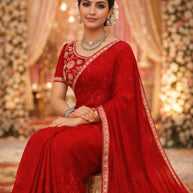 Party Wear Matching Saree with Blouse Piece for Premium Ethnic and Traditional Wear | KPS-GATHA