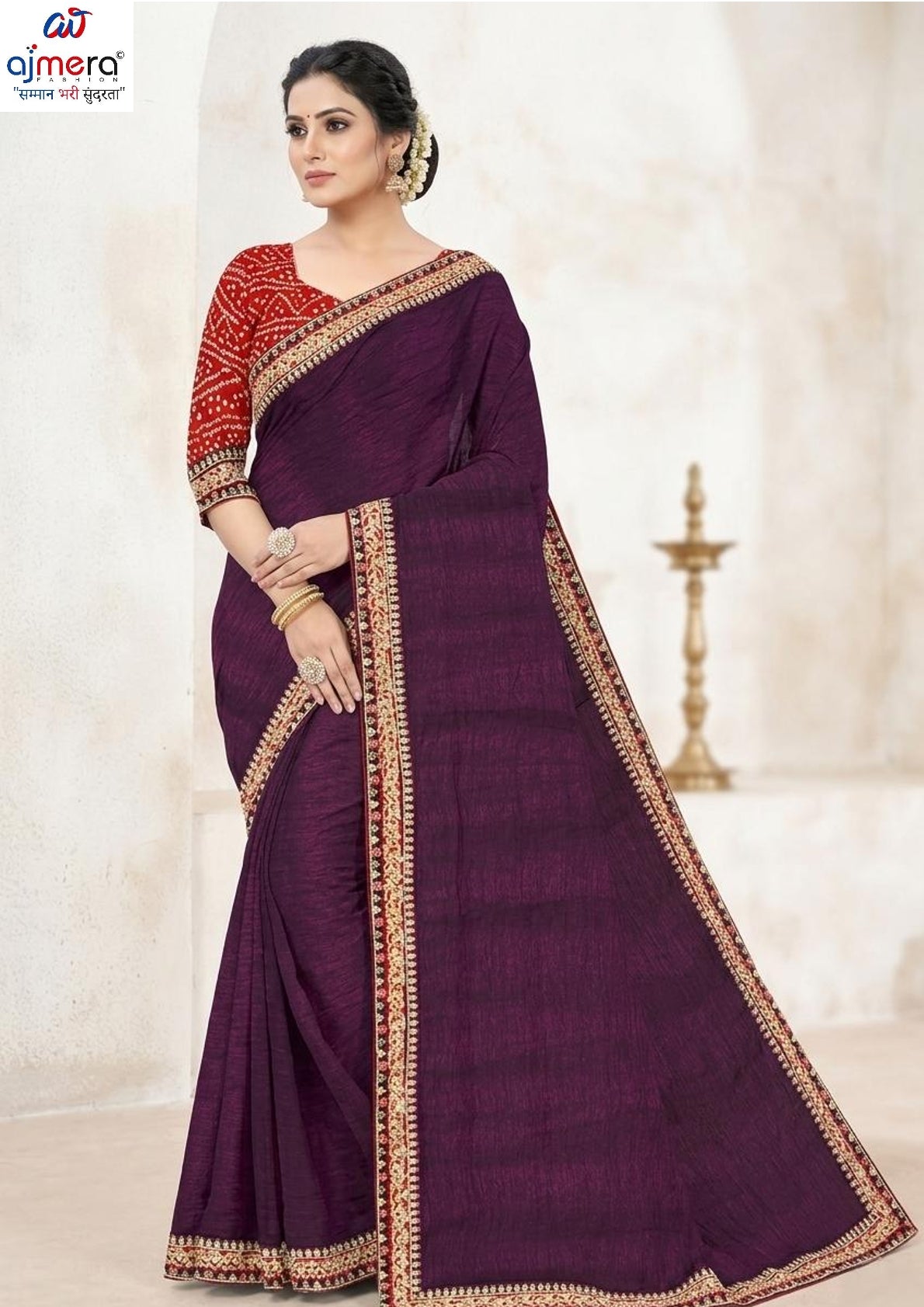Embroidered Fancy Saree with Blouse Piece for Premium Ethnic and Traditional Wear | SIR-MAHIKA