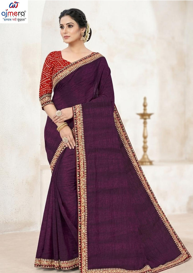 Embroidered Fancy Saree with Blouse Piece for Premium Ethnic and Traditional Wear | SIR-MAHIKA
