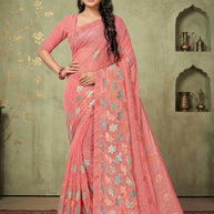 Synthetic Matching Saree with Blouse Piece for Premium Ethnic and Traditional Wear | VCR-NEXA
