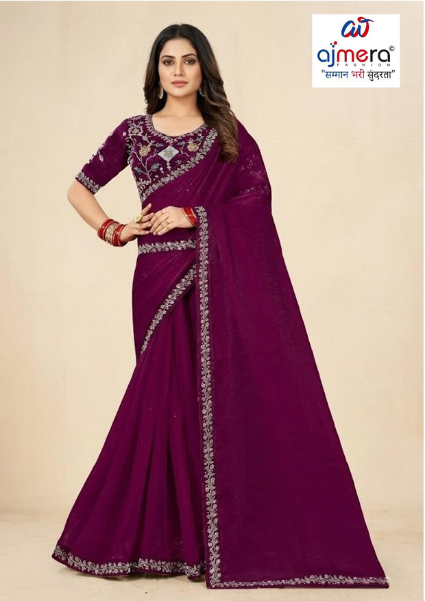Ladies Matching Saree with Blouse Piece for Premium Ethnic and Traditional Wear | PRM-KROMI