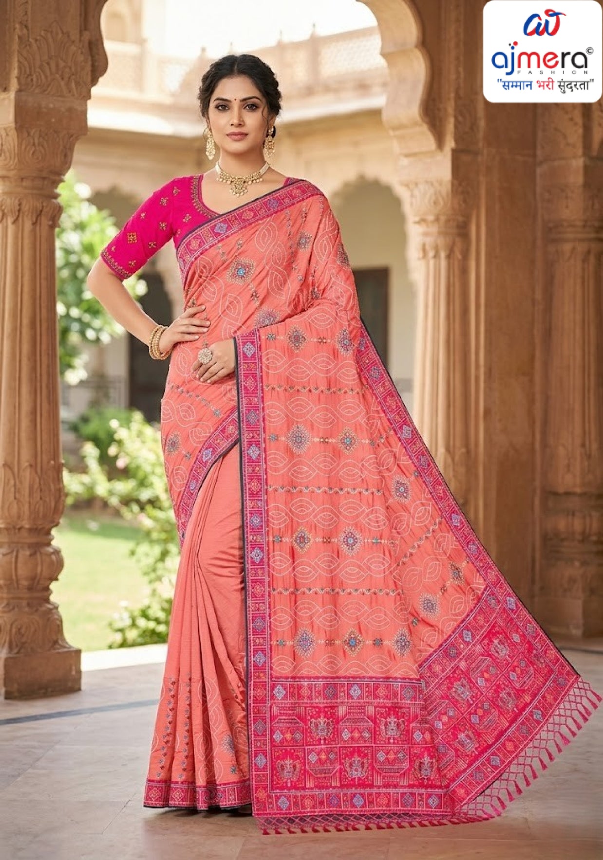 Dyed Fancy Matching Saree with Blouse Piece for Premium Ethnic and Traditional Wear | BSP-PRATIBHA