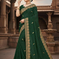 Ladies Matching Saree with Blouse Piece for Premium Ethnic and Traditional Wear | VKM-JAAFERI