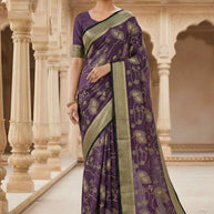 Printed Matching Saree with Blouse Piece for Premium Ethnic and Traditional Wear | SBV-HD-1077