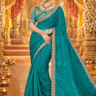 Embroidered Fancy Saree with Blouse Piece for Premium Ethnic and Traditional Wear | KPS-TOM