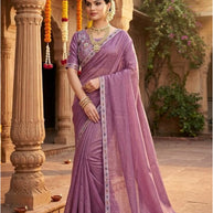 Synthetic Matching Saree with Blouse Piece for Premium Ethnic and Traditional Wear | KPS-SOUL