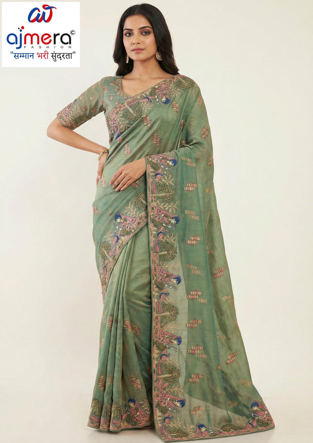 Party Wear Matching Saree with Blouse Piece for Premium Ethnic and Traditional Wear | SBV-HD-0422