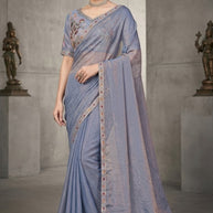 Dyed Fancy Matching Saree with Blouse Piece for Premium Ethnic and Traditional Wear | KPS-CARROT