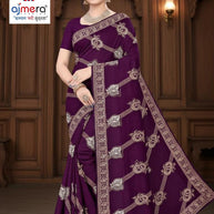 Embroidered Fancy Saree with Blouse Piece for Premium Ethnic and Traditional Wear | VKM-LAL BADSHAH