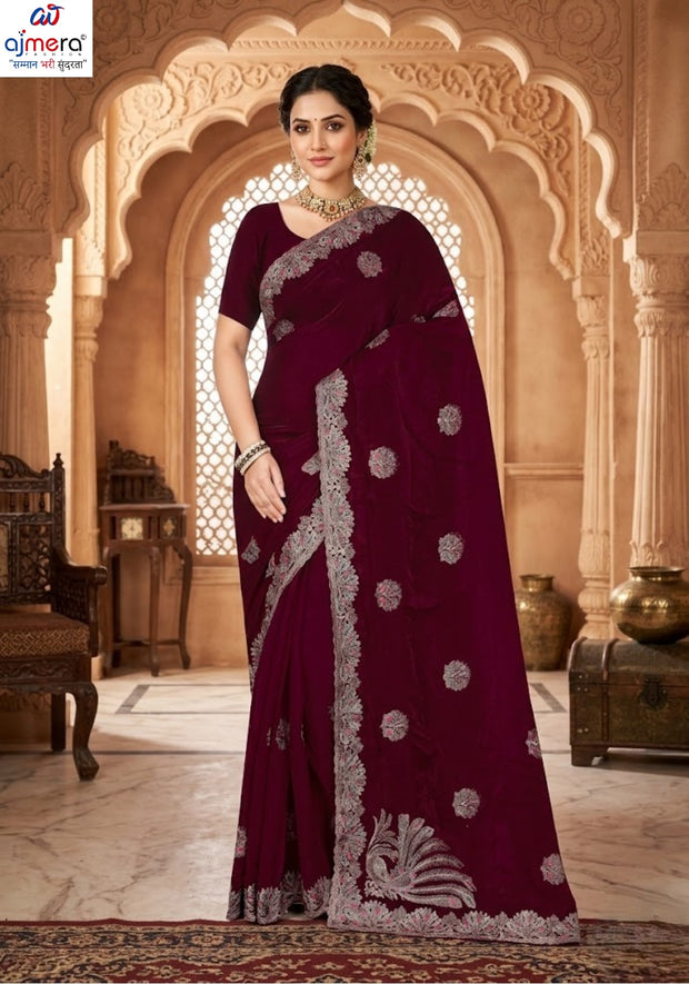 Synthetic Matching Saree with Blouse Piece for Premium Ethnic and Traditional Wear | MTE-GOLDEN FEATHER