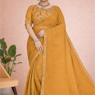 Embroidered Fancy Saree with Blouse Piece for Premium Ethnic and Traditional Wear | KPS-FOREST