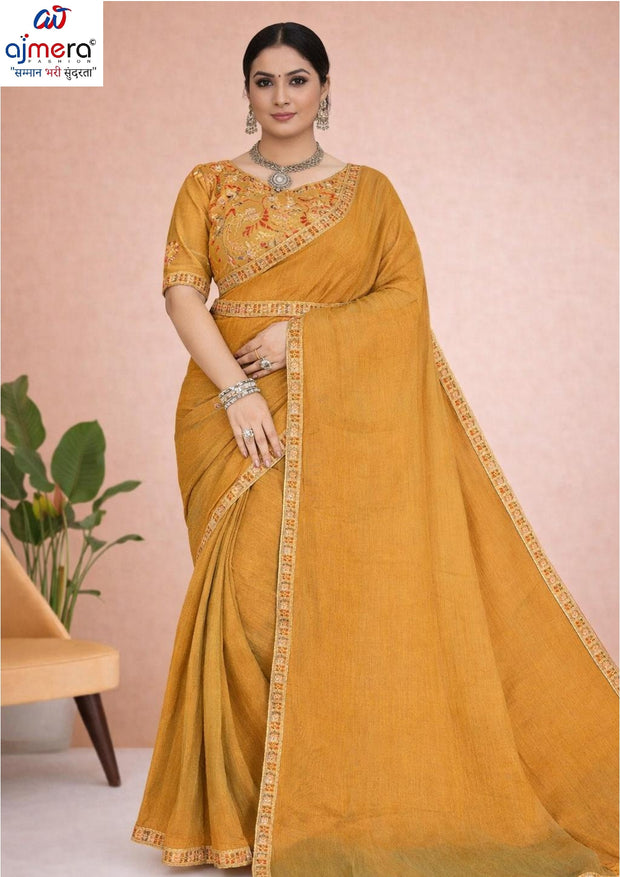 Embroidered Fancy Saree with Blouse Piece for Premium Ethnic and Traditional Wear | KPS-FOREST