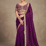 Synthetic Matching Saree with Blouse Piece for Premium Ethnic and Traditional Wear | CDM-PASHMINA