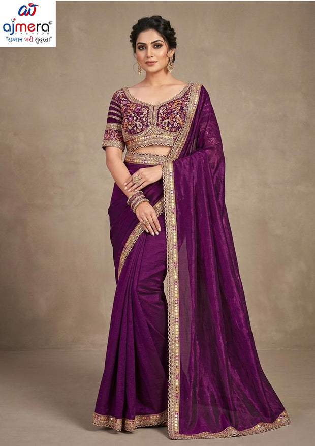 Synthetic Matching Saree with Blouse Piece for Premium Ethnic and Traditional Wear | CDM-PASHMINA