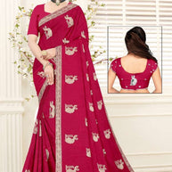 Synthetic Matching Saree with Blouse Piece for Premium Ethnic and Traditional Wear | RT-NIVIA-A